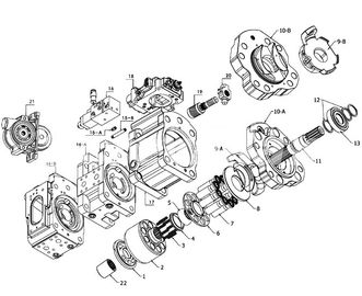 KAWASAKI K5V200 Hydraulic Pump Spare Parts Low Noise For  Excavator